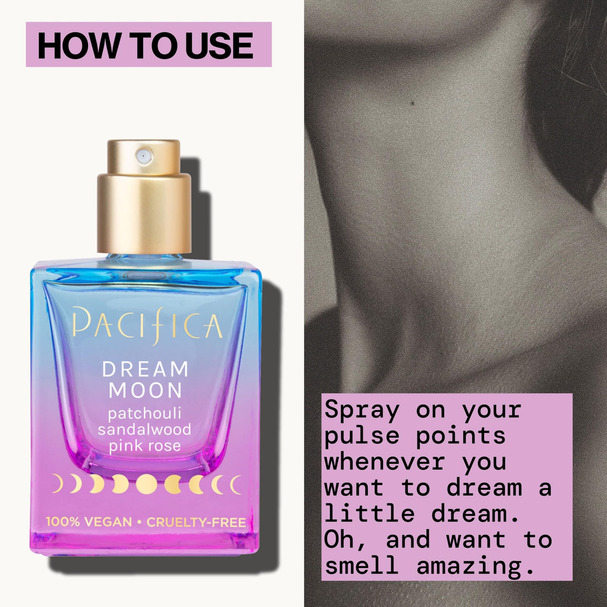 Parfum Pacifica Dream Moon avec notes florales et boisées