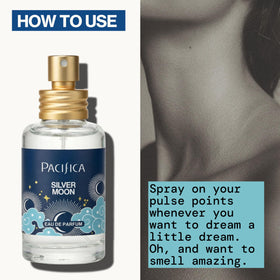 Parfum Pacifica Silver Moon sur fond blanc
