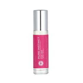 Parfum Pheromone Femme Roll-on 10,2 ml avec bouchon noir sur fond blanc