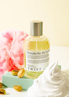 Parfum Pistache No.85 HOUSE OF TWIST présentation avec échantillon