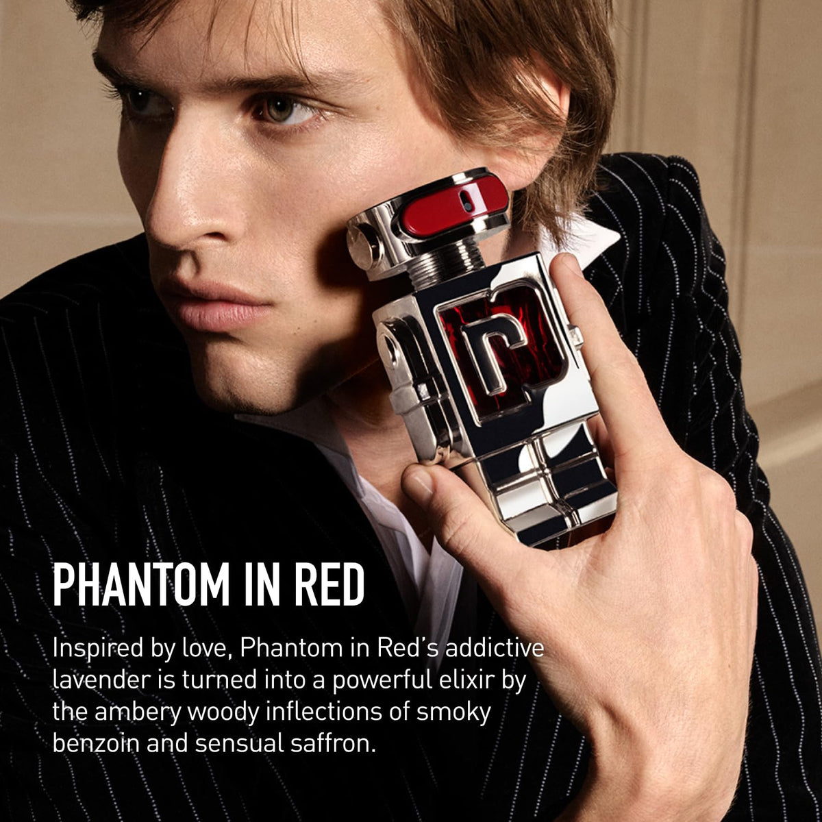 Parfum Rabanne Phantom In Red sur une table élégante