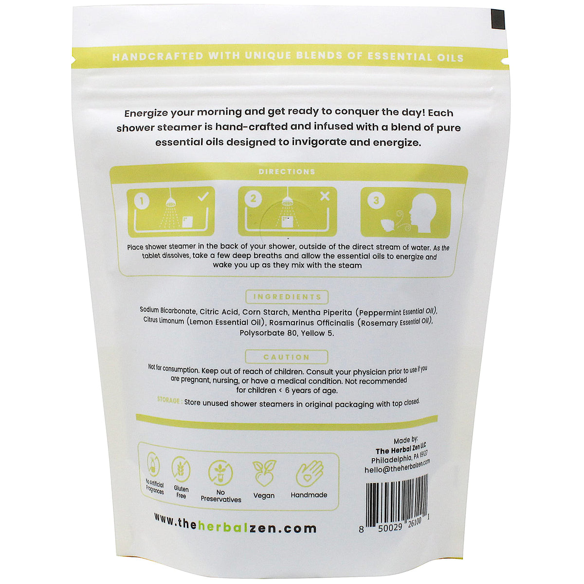Pastilles de douche The Herbal Zen en utilisation dans une douche
