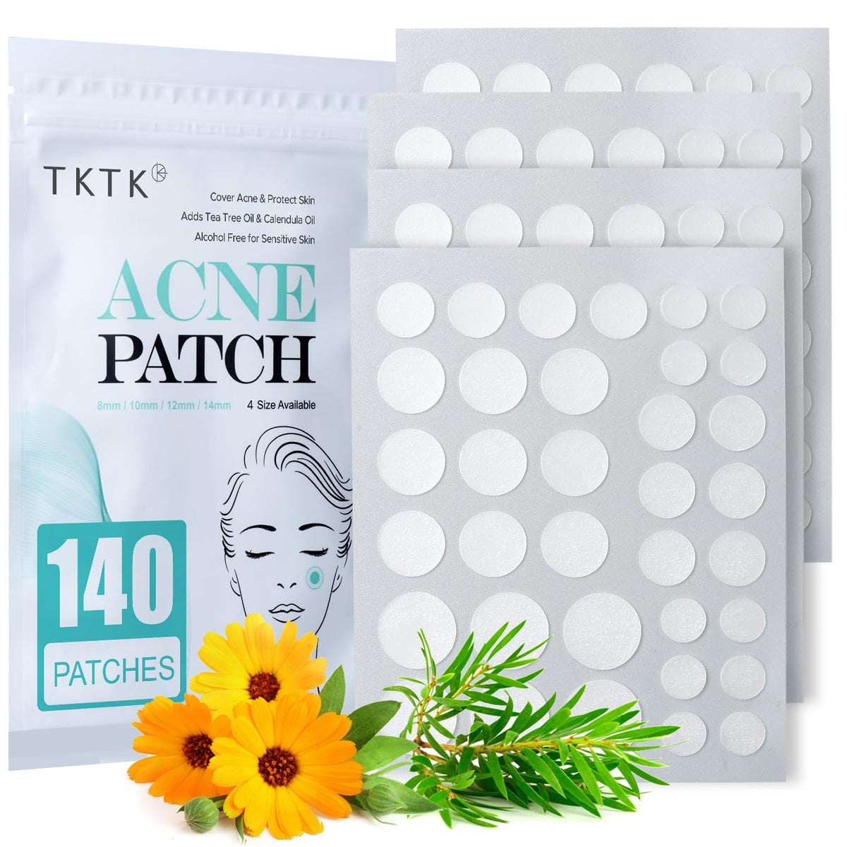 Patch acné TKTK 8mm face avant avec emballage