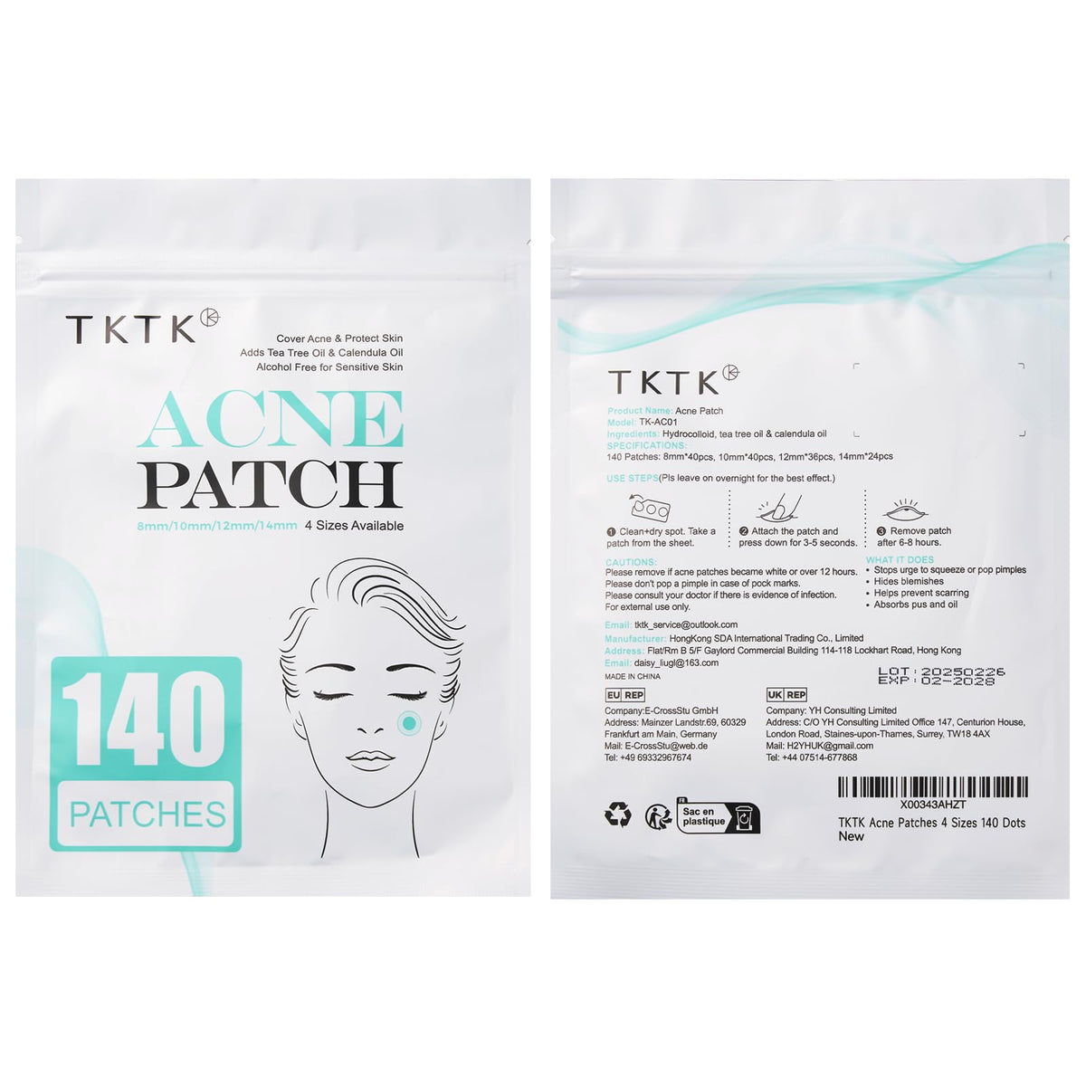 Patch acné TKTK sur peau avec léger maquillage