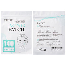Patch acné TKTK sur peau avec léger maquillage