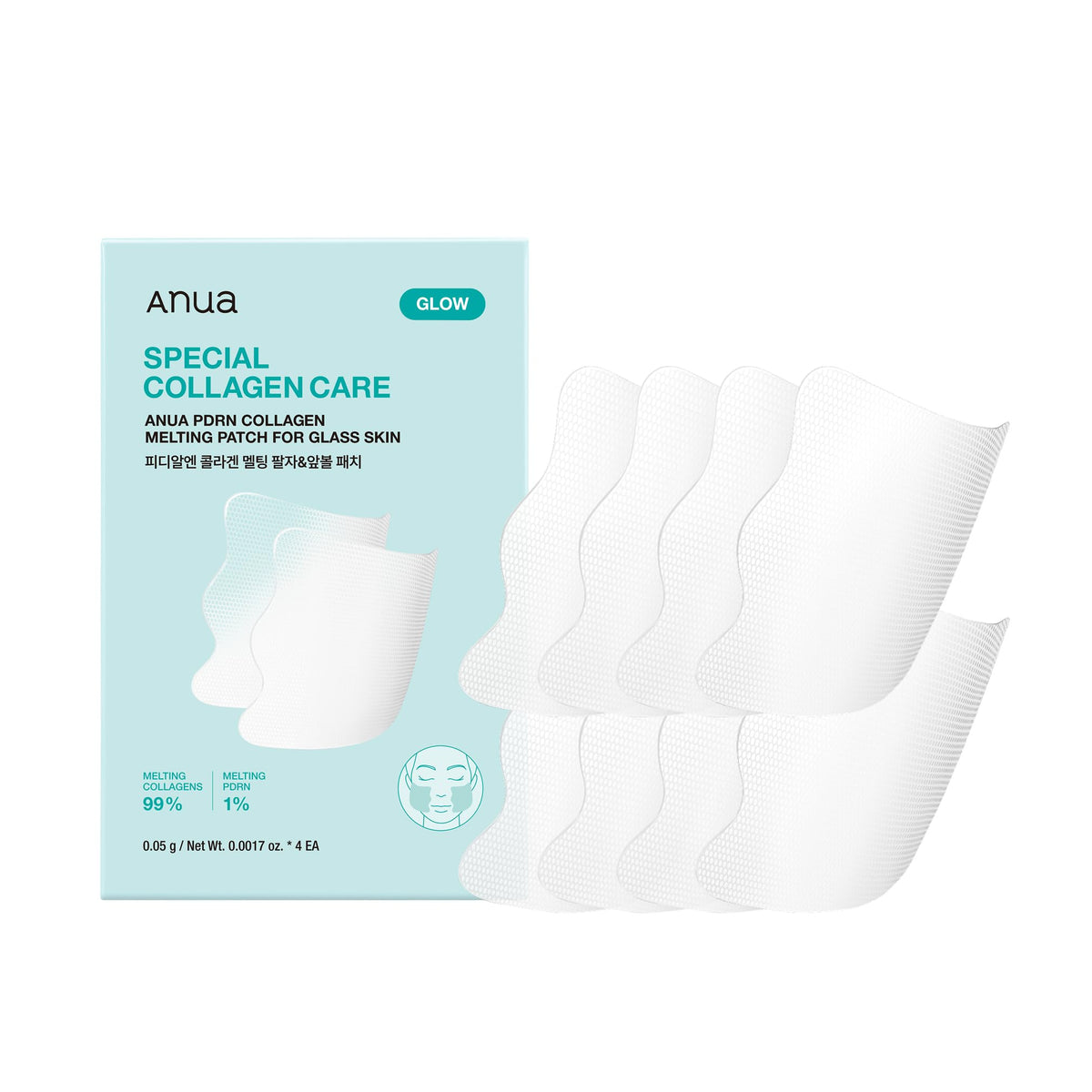 Patch ANUA PDRN Collagen Melting avant application sur peau