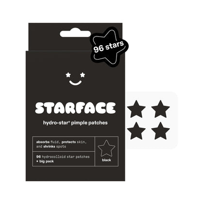 Patch Hydro-Star® noir de Starface, vue avant avec forme étoilée