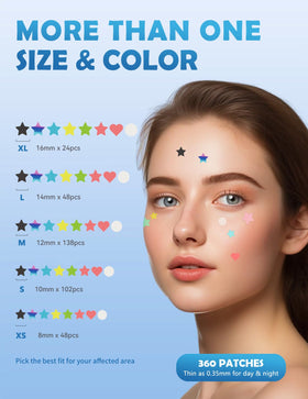 Patches acné Dr. Zitacne en forme d'étoile, vue de face