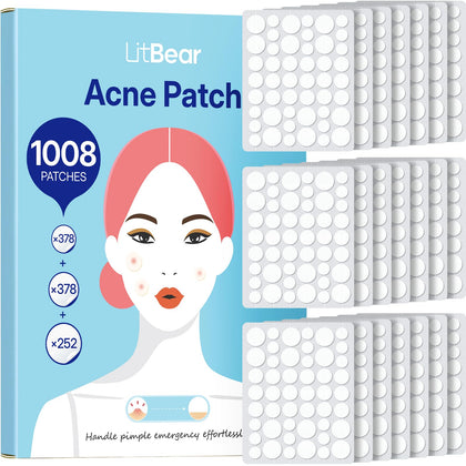 Patches anti-acné LitBear, 1008 patches en emballage
