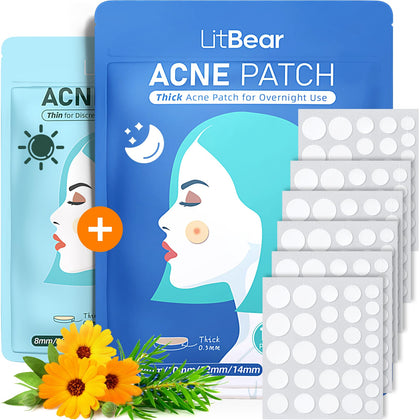 Patches anti-acné LitBear 180 points avec différentes tailles