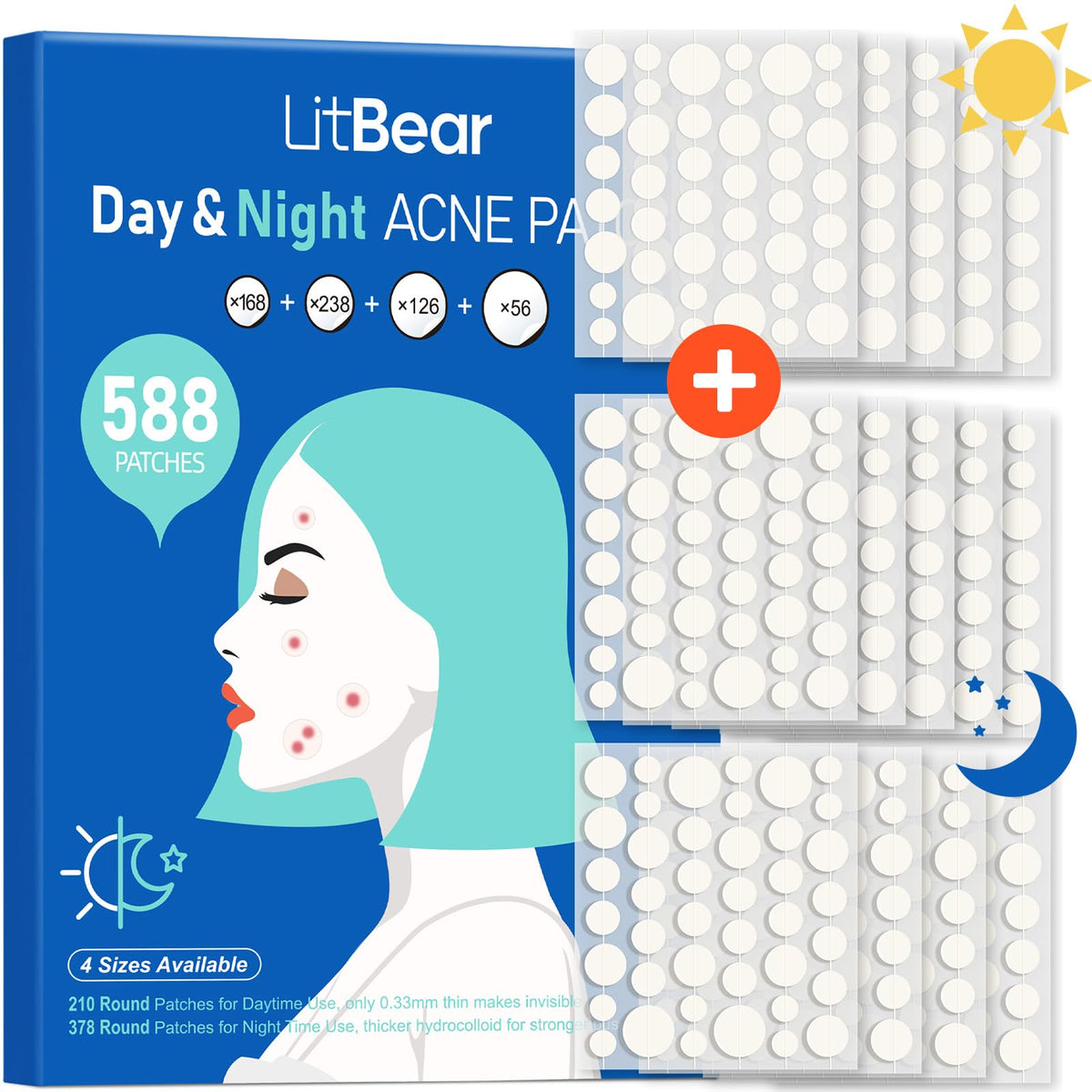 Patches anti-acné LitBear, 588 points dans l'emballage