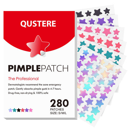 Patches anti-acné QUSTERE colorés, pack de 280 pièces