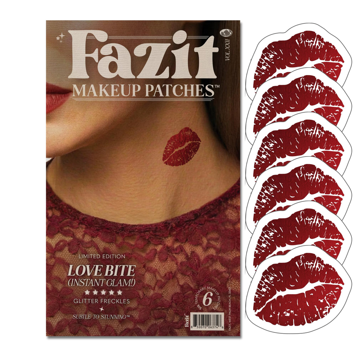 Patches de maquillage Fazit Love Bite avec paillettes brillantes
