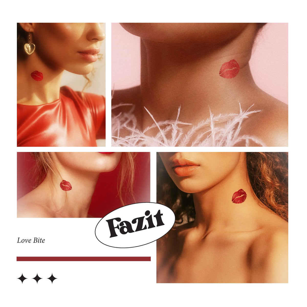Patches de maquillage Fazit Love Bite en utilisation à un festival