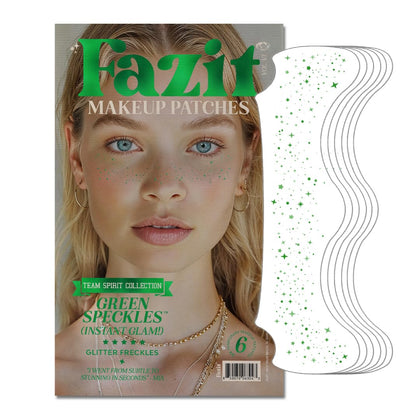Patches de maquillage Fazit, pack de 6 avec paillettes dorées