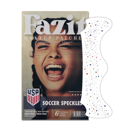 Patches de maquillage Fazit USA avec paillettes rouges, bleues et argent