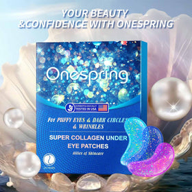 Patches gel contour des yeux Onespring avec mention des ingrédients