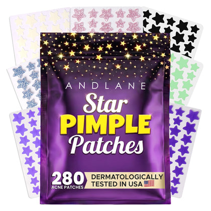 Patches hydrocolloïdes étoilés Andlane en différentes couleurs