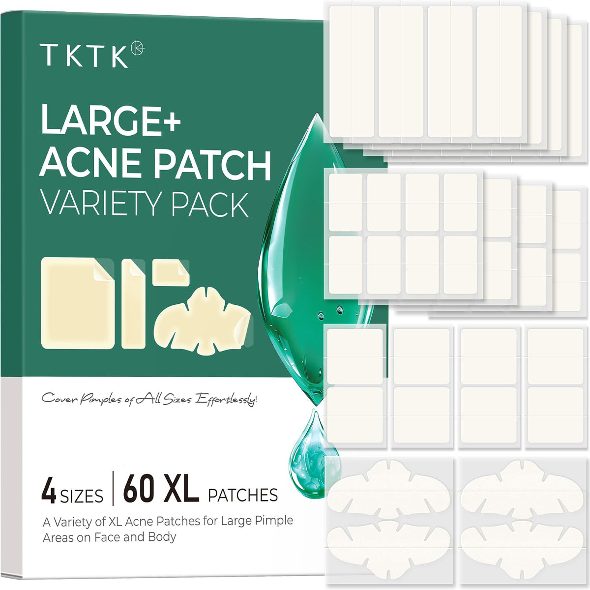 Patches hydrocolloïdes TKTK Large+ 60 unités dans l'emballage