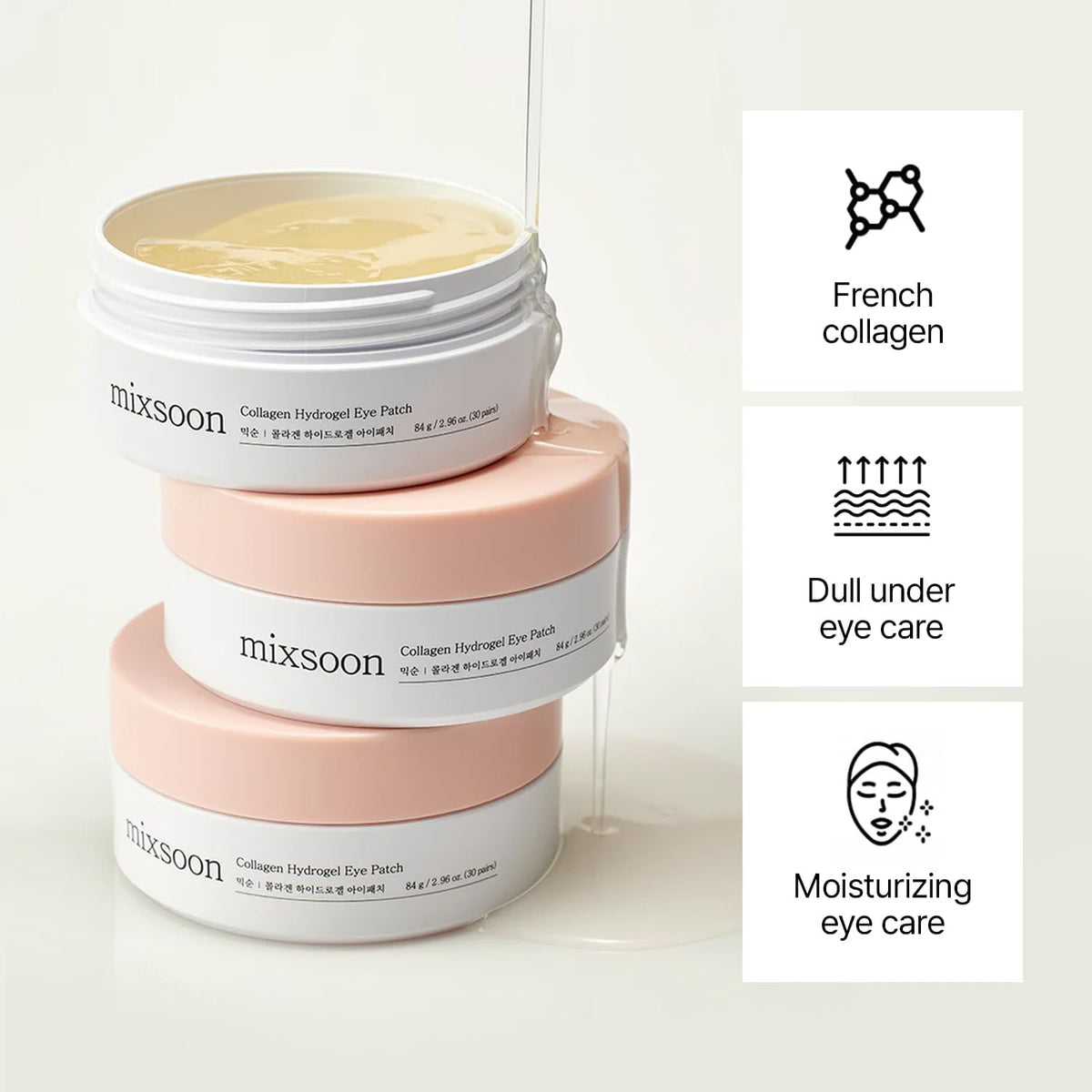 Patches hydrogel mixsoon, vue de côté montrant la texture