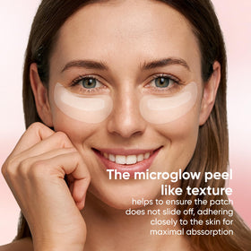 Patches NOVALIFT MicroGlow avec flacon de sérum à côté