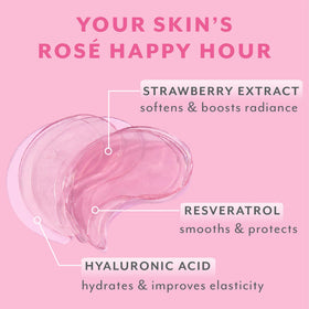 Patchology patches gel contour des yeux Rosé sur un fond de maquillage
