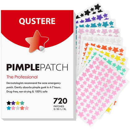 Patchs anti-acné QUSTERE colorés en pack de 720 pièces