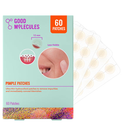 Patchs anti-boutons Good Molecules vue de face avec emballage