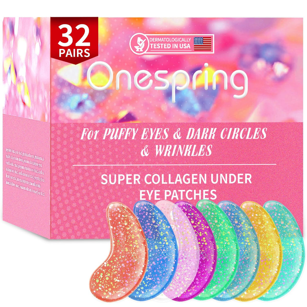 Patchs contour des yeux Onespring, 32 paires, avant l'application