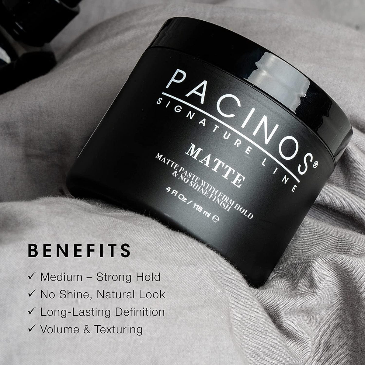 Pâte cheveux mate Pacinos 159g application sur cheveux