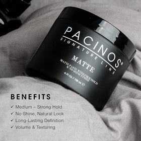 Pâte cheveux mate Pacinos 159g application sur cheveux
