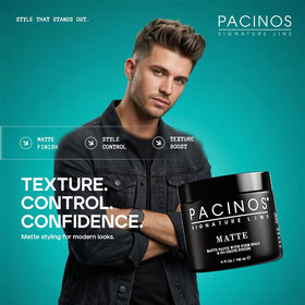 Pâte cheveux mate Pacinos 159g texture sur doigt