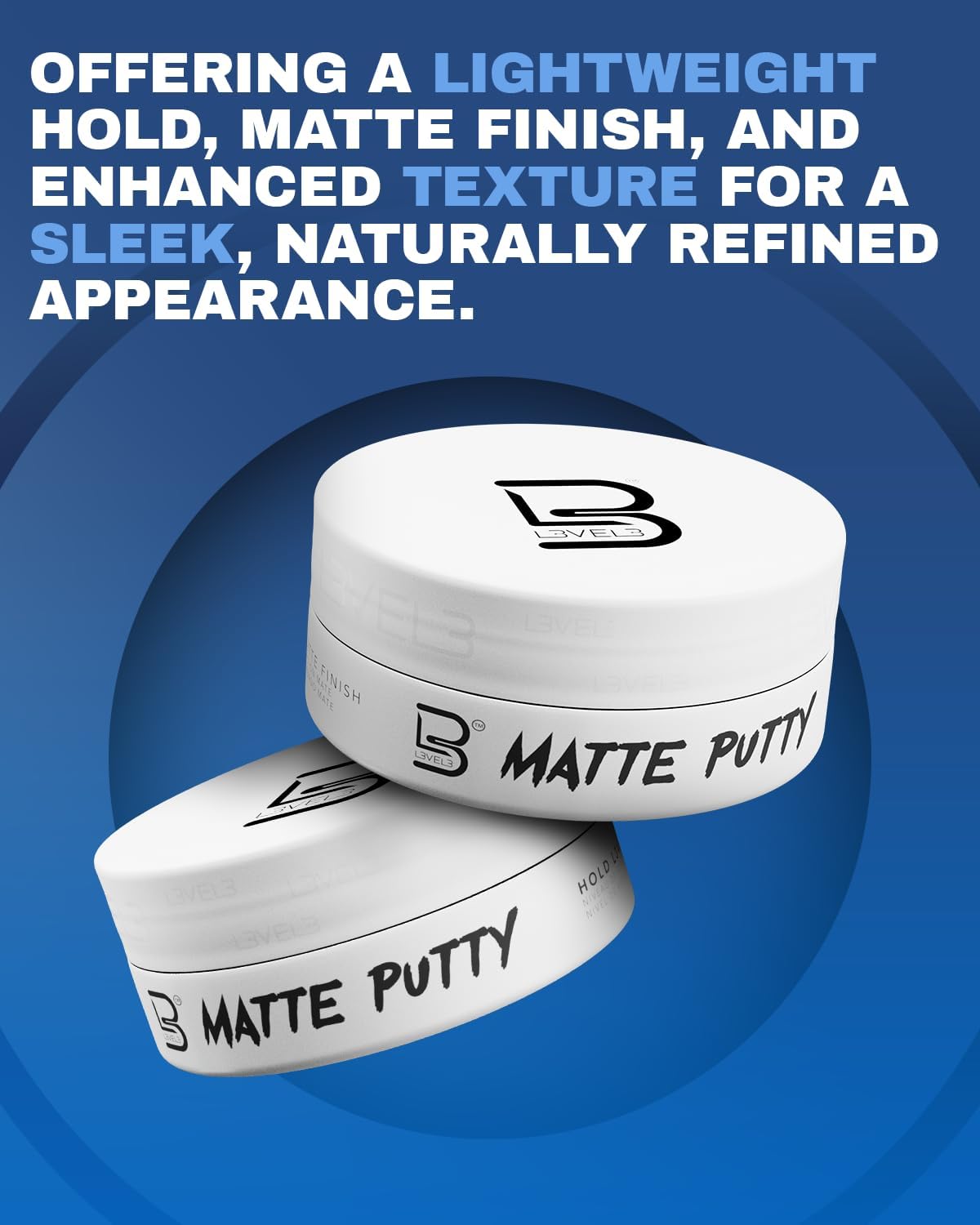 Pâte coiffante mat L3 5 oz sur fond neutre