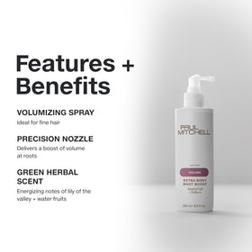 Paul Mitchell Extra-Body Root support Spray sur une coiffeuse