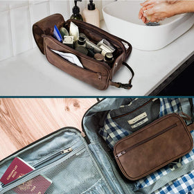 PAVILIA trousse de toilette sur un fond de salle de bain