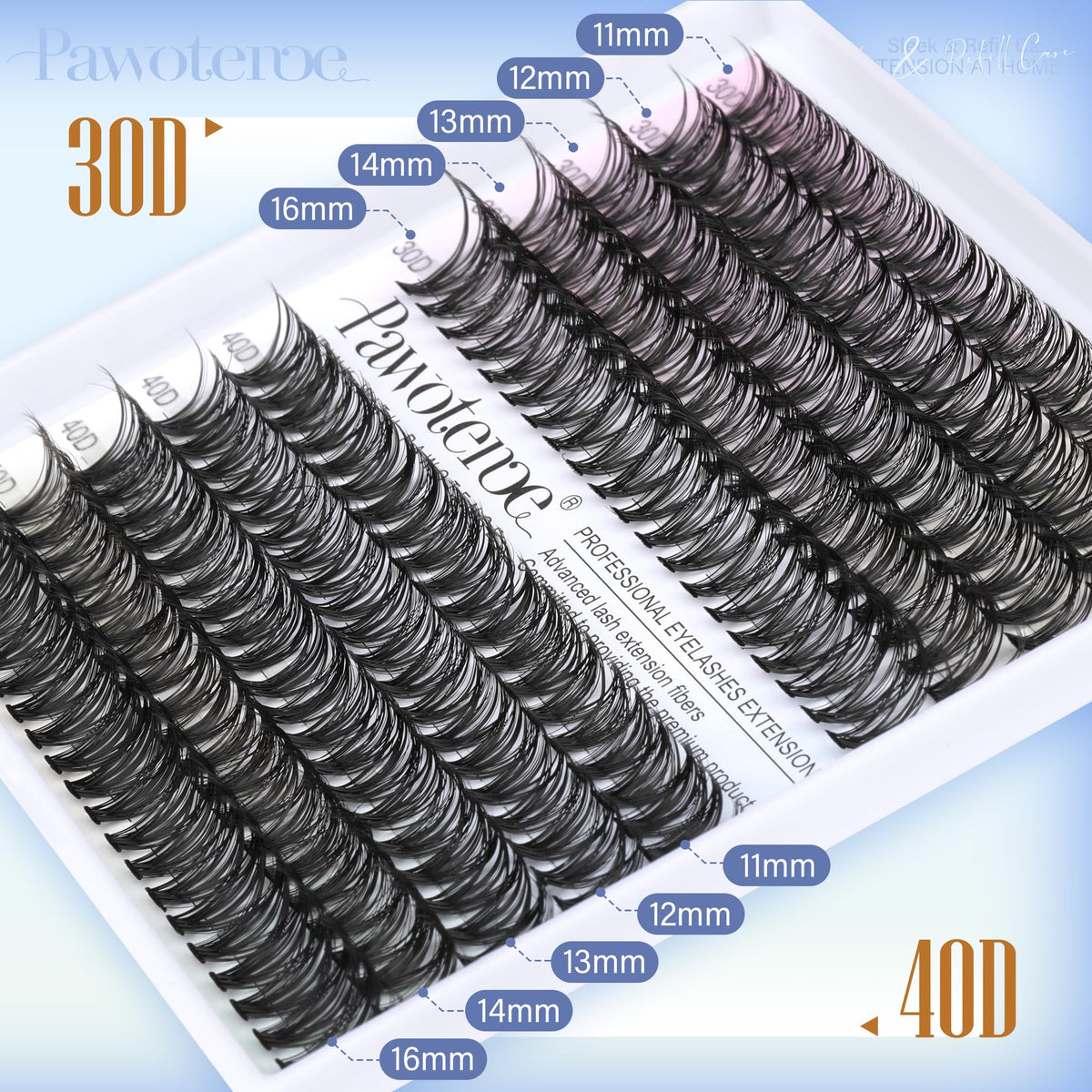 Pawotence Faux Cils Individuels sur un fond neutre