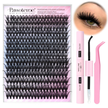 Pawotence Kit d'Extensions de Cils 280pcs avec applicateur