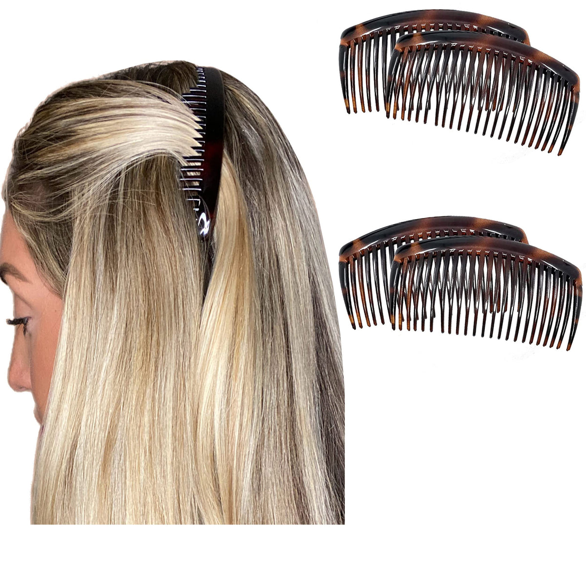 Peigne à cheveux courbé Camila couleur tortue vue de face