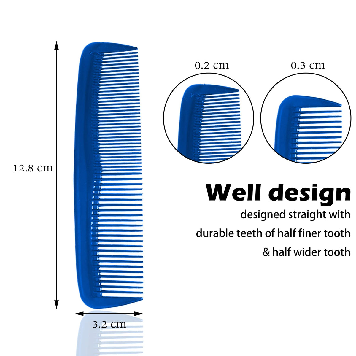 Peigne à dents fines Soft 'N Style en bleu marine
