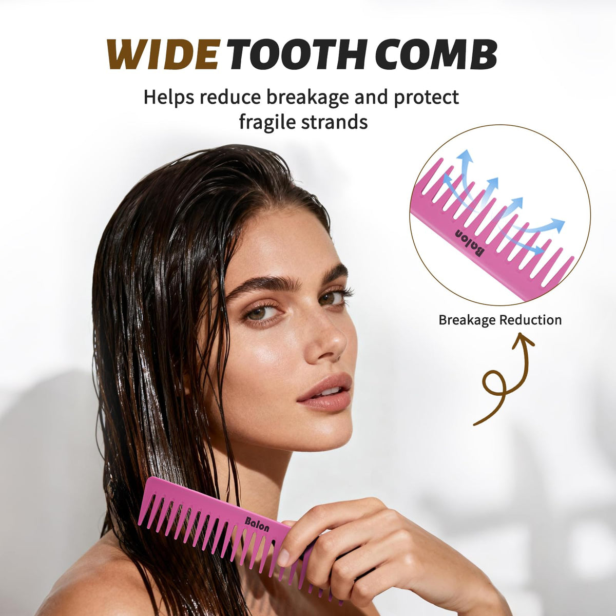 Peigne à queue BALON, utile pour le coiffage précis des cheveux.