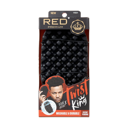 Peigne Brosse Twist King Red by Kiss vue avant avec poils noirs
