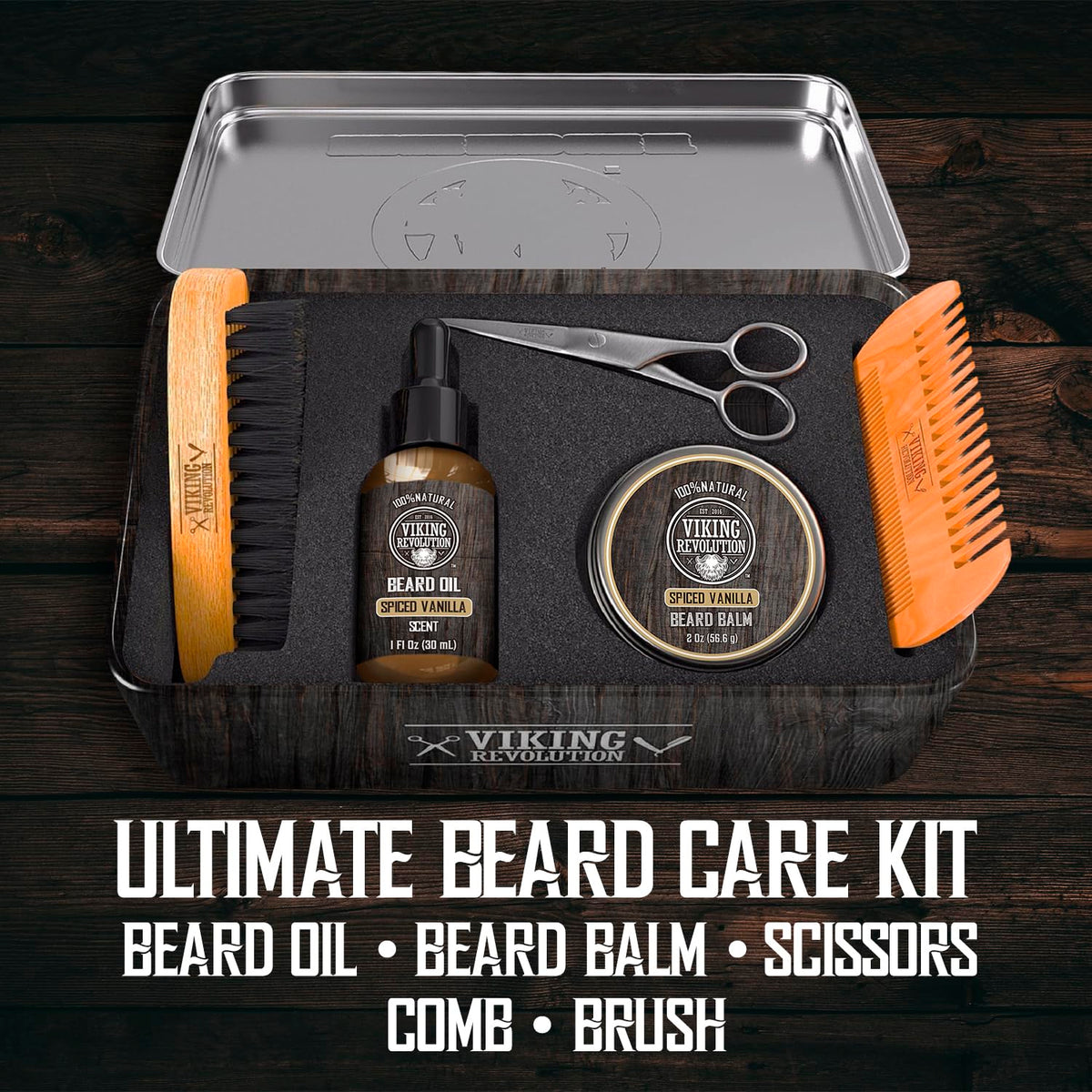 Peigne double face du kit de soins de barbe Viking Revolution