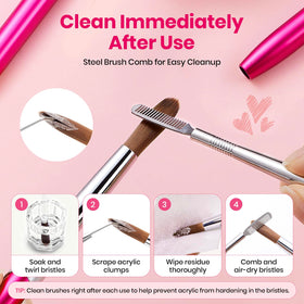 Peigne en acier pour le nettoyage des pinceaux acryliques