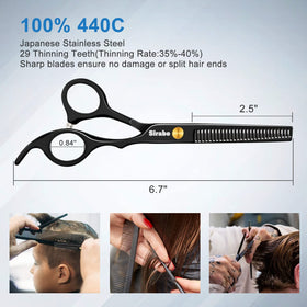 Peigne et clips inclus dans le set de ciseaux Sirabe