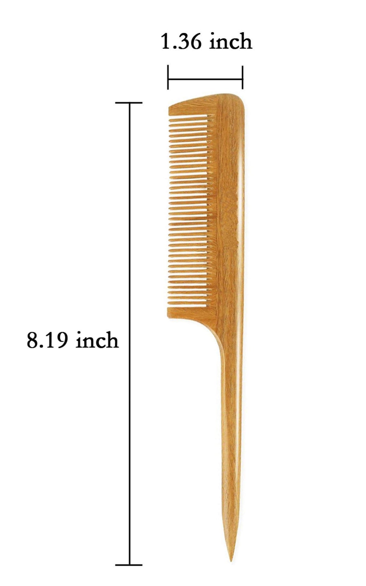 Peigne fin en bois de santal Louise Maelys vue de côté