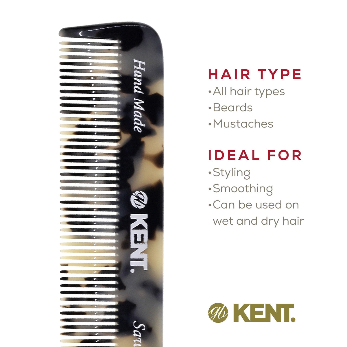Peigne KENT avec étiquette de la marque