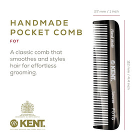 Peigne KENT noir graphite avec dents arrondies