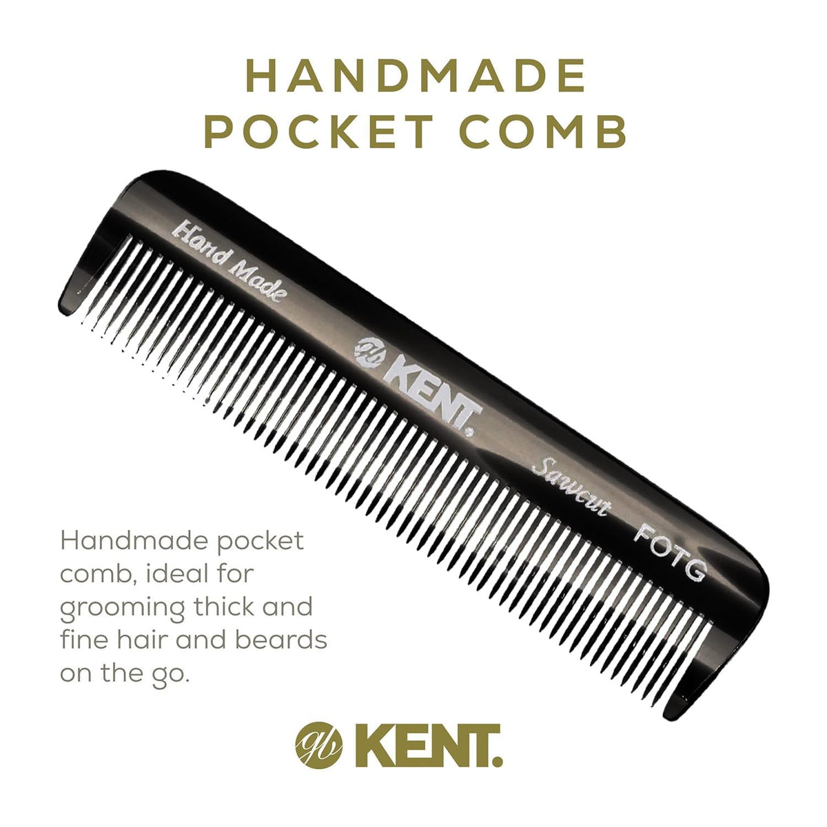 Peigne KENT noir graphite dans une poche