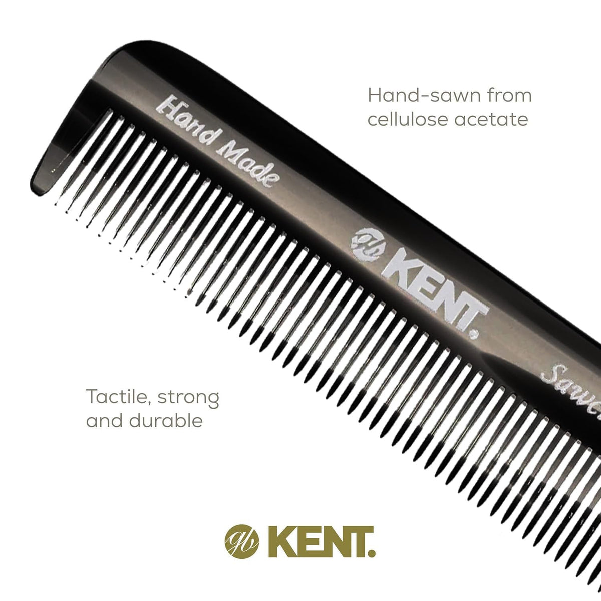 Peigne KENT noir graphite utilisé sur cheveux