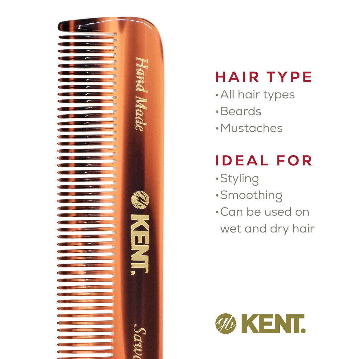 Peigne KENT utilisé sur cheveux fins